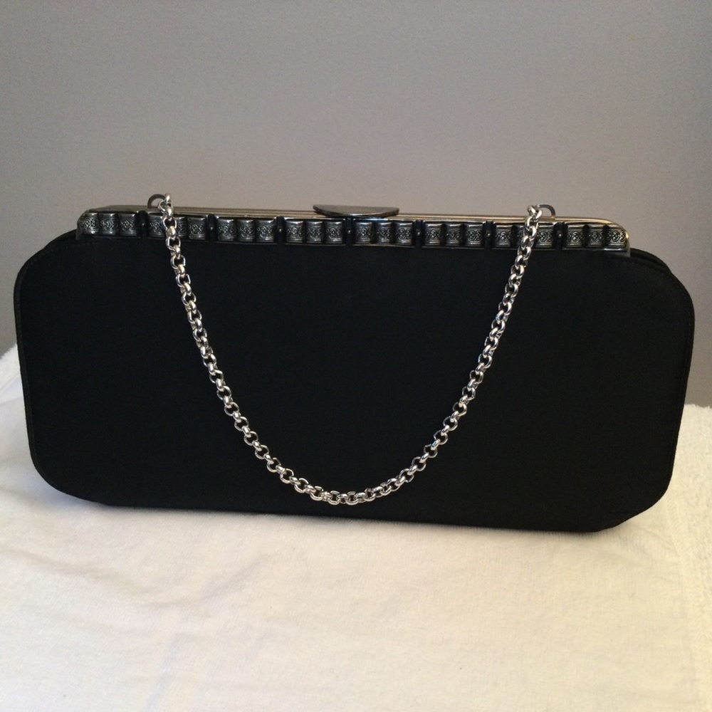 Vintage La Marquise Matte Black Evening Clutch - Picture 11 of 11